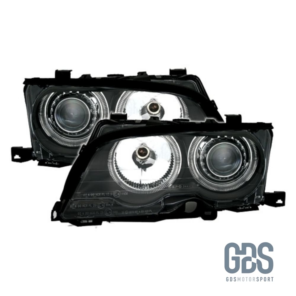 Phares Angel Eyes CCFL Blanc BMW E46 Phase 2 Berline / Touring Halogène H7/ H7 - PHARES FEUX - GDS Motorsport
