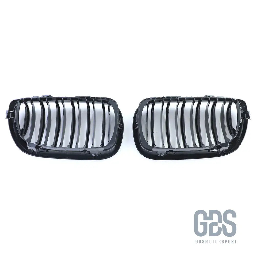 2 grilles de calandre double lame noir brillant pour bmw série 3 e46 phase berline / touring - calandres