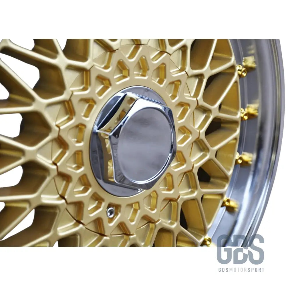 4 jantes look bbs rs centre doré bmw r17’’ x 7.5’’ et35 - jantes et pneus