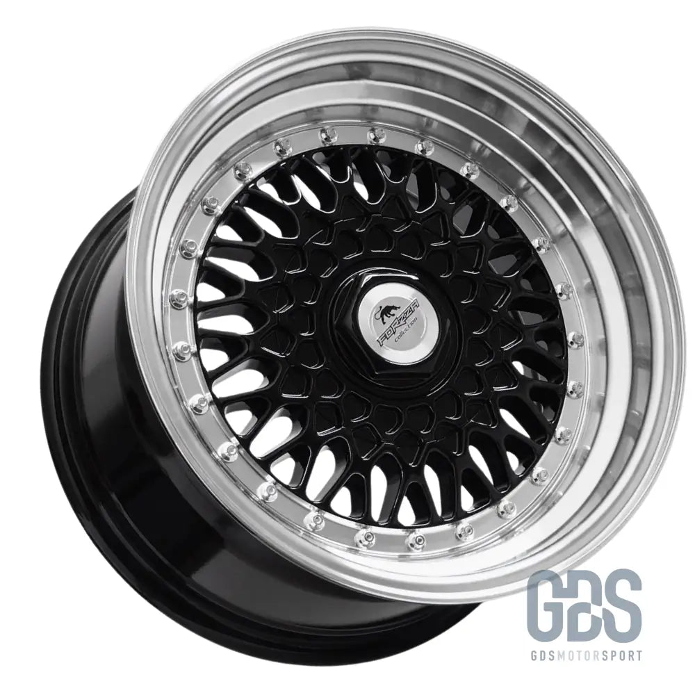 4 jantes look bbs rs (forzza) noir bmw r15’’ x 7’’ et25 - jantes et pneus