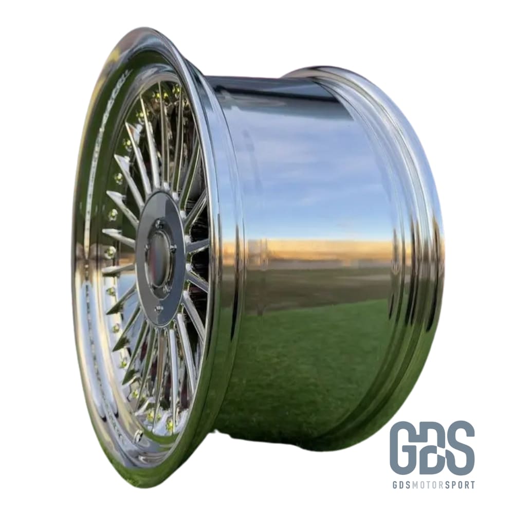4 jantes style Alpina classique Chromé (gold rivets) BMW R17’’ X 8 ET20 9’’ ET15 - Jantes et pneus - GDS Motorsport