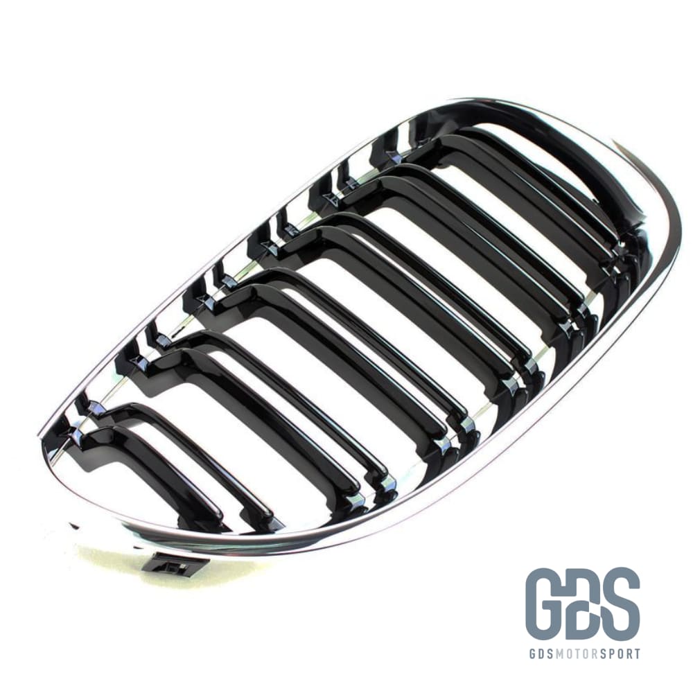 2 Grilles de calandre NOIR et chrome double lame Look M5 BMW serie 5 E60 E61 2003 a 2010 - Calandres - GDS Motorsport