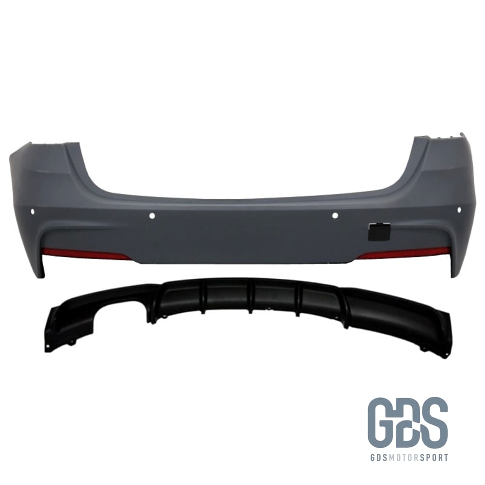 Pare choc arriere Pack M pour BMW F30 berline Sortie double gauche Diffuseur Performance Choc kit carrosserie GDS Motorsport