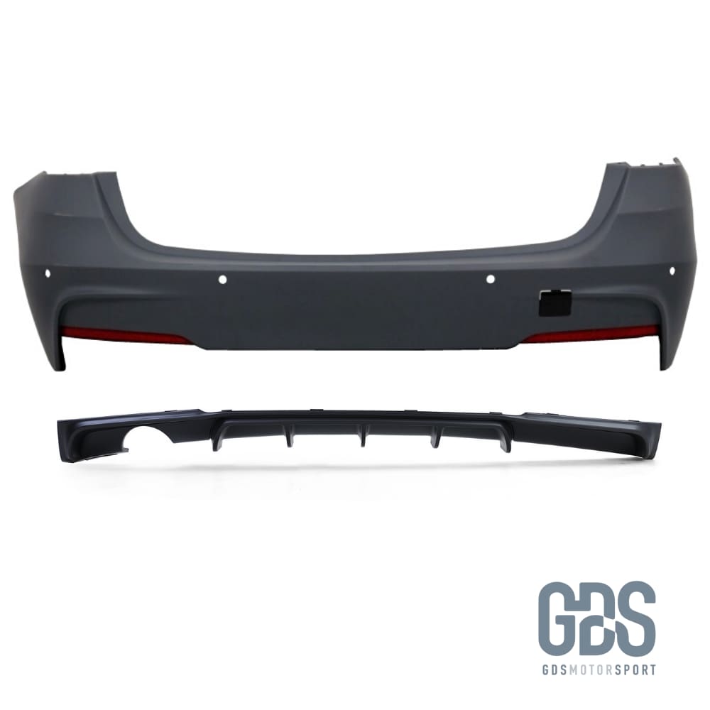 Pare choc arriere Pack M pour BMW F30 berline Sortie simple gauche Diffuseur Performance Choc kit carrosserie GDS Motorsport