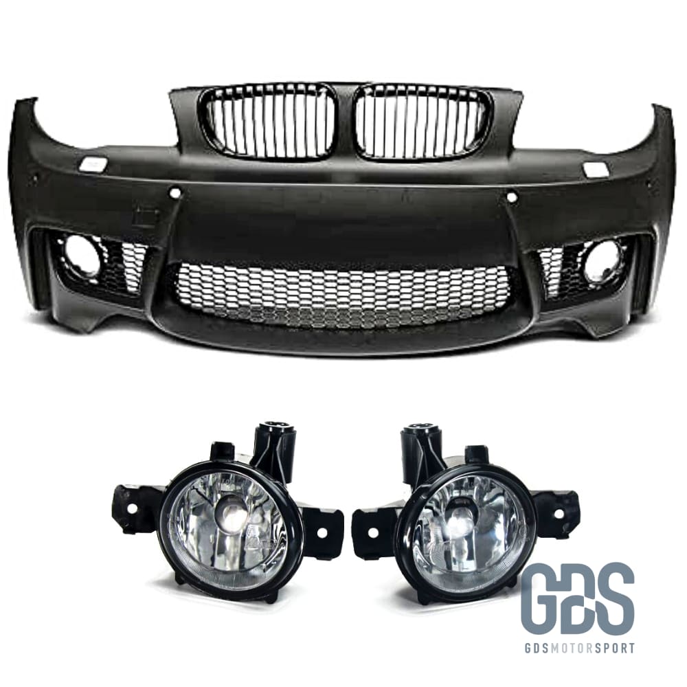 Pare Choc Avant Look série 1M pour BMW E81 / E82 / E87 / E88 - Avec PDC / Antibrouillards Cristal - GDS Motorsport