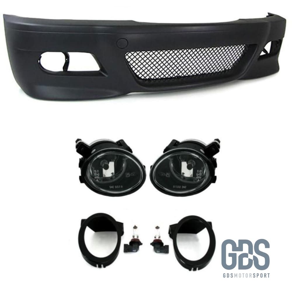 Pare choc avant style M3 Pour BMW E46 serie 3 Berline/Touring - Choc avec antibrouillard cristal blanc - GDS Motorsport