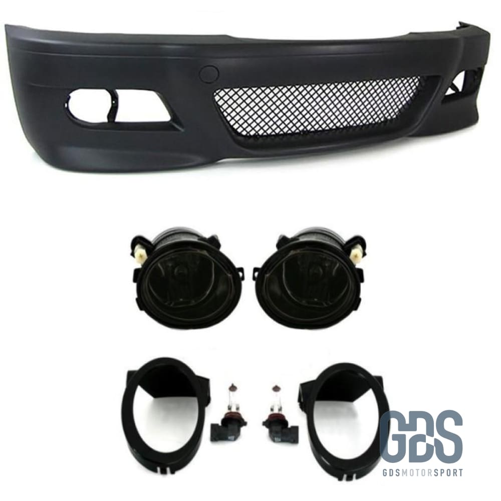 Pare choc avant style BMW M3 E46 serie 3 Coupe / Cabriolet - Choc avec antibrouillard Fumé noir - GDS Motorsport