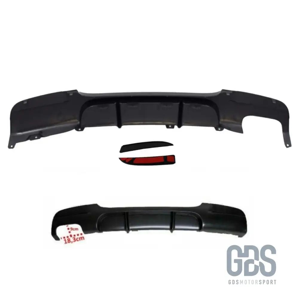 Diffuseur pare-choc arrière look pack m performance noir mat bmw série 3 e90 e91 - arrière