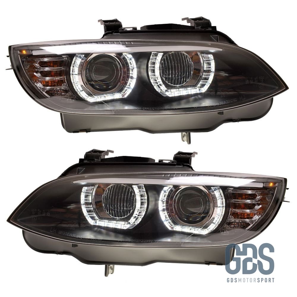 Phares Ange Eyes LED 3D Blanc BMW E92 / E93 phase 1 de 2006 a 2010 - PHARES FEUX - GDS Motorsport