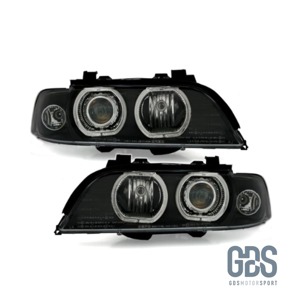 Phares Angel Eyes LED BLANC BMW Série 5 E39 Phase 1 Halogène H7/ H7 - PHARES FEUX - GDS Motorsport