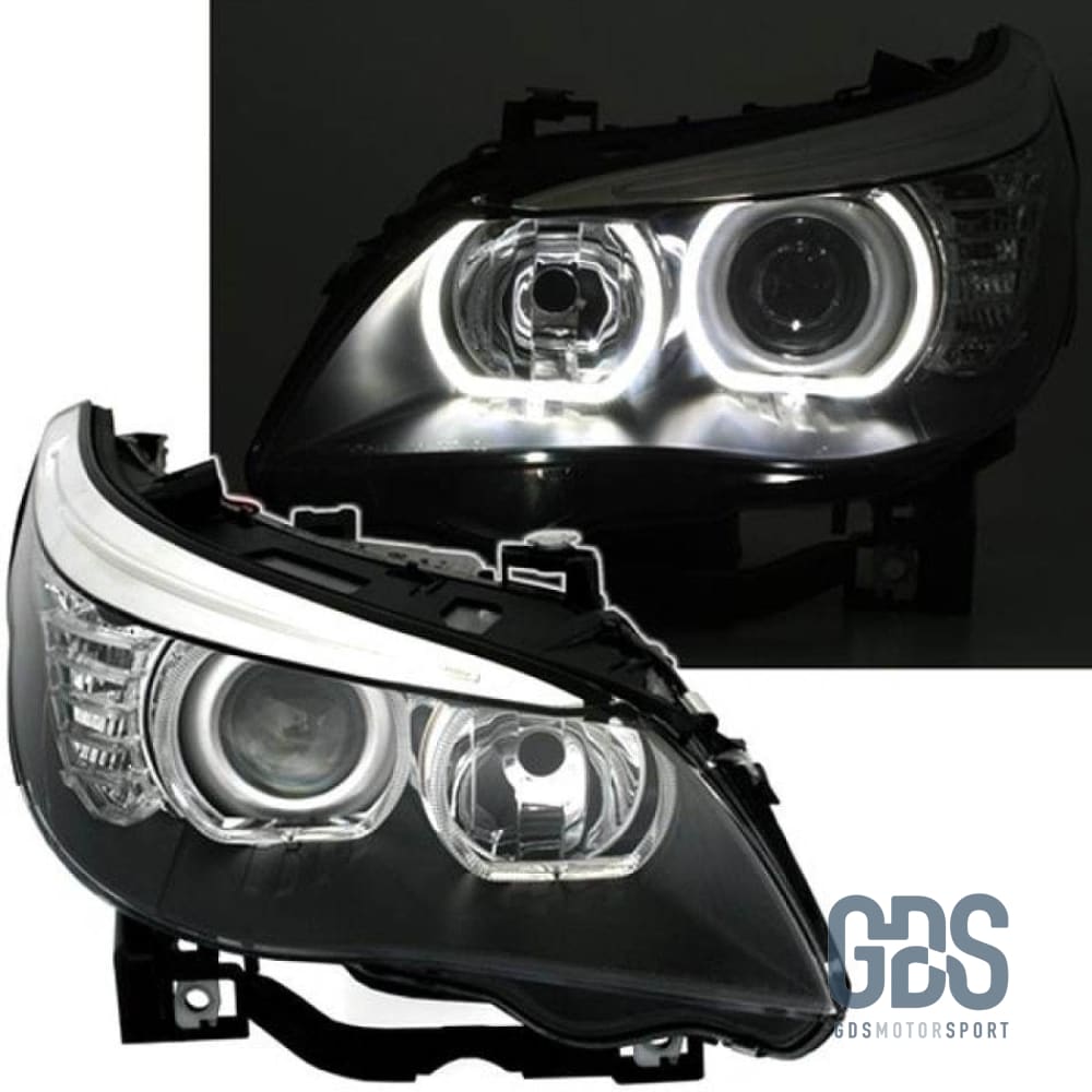 Phares Angel Eyes LED BLANC BMW Série 5 E60 / E61 avec Xenon - PHARES FEUX - GDS Motorsport