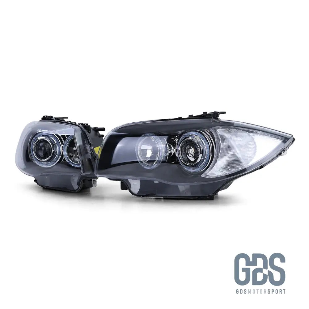 Phares avant Type original Bi-xenon avec Angel Eyes pour BMW serie 1 E87/E81 Phase - PHARES FEUX - GDS Motorsport