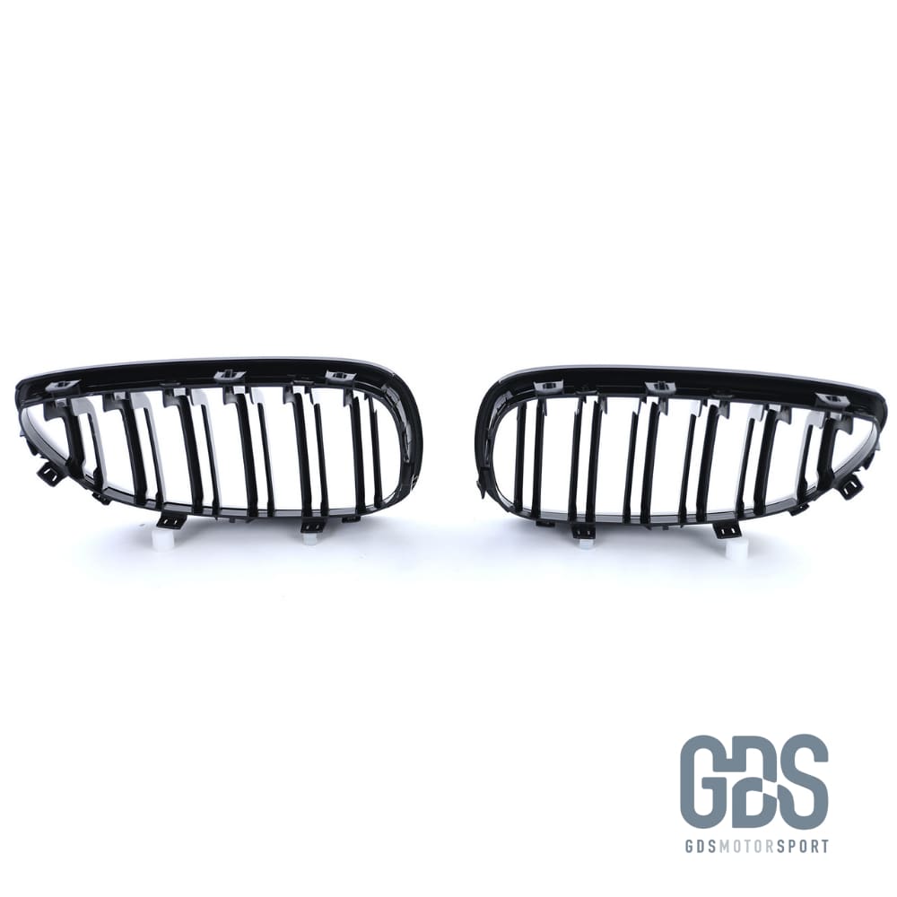 2 Grilles de calandre NOIR Brillant Double lame BMW serie 5 E60 E61 2003 a 2010 - Calandres - GDS Motorsport