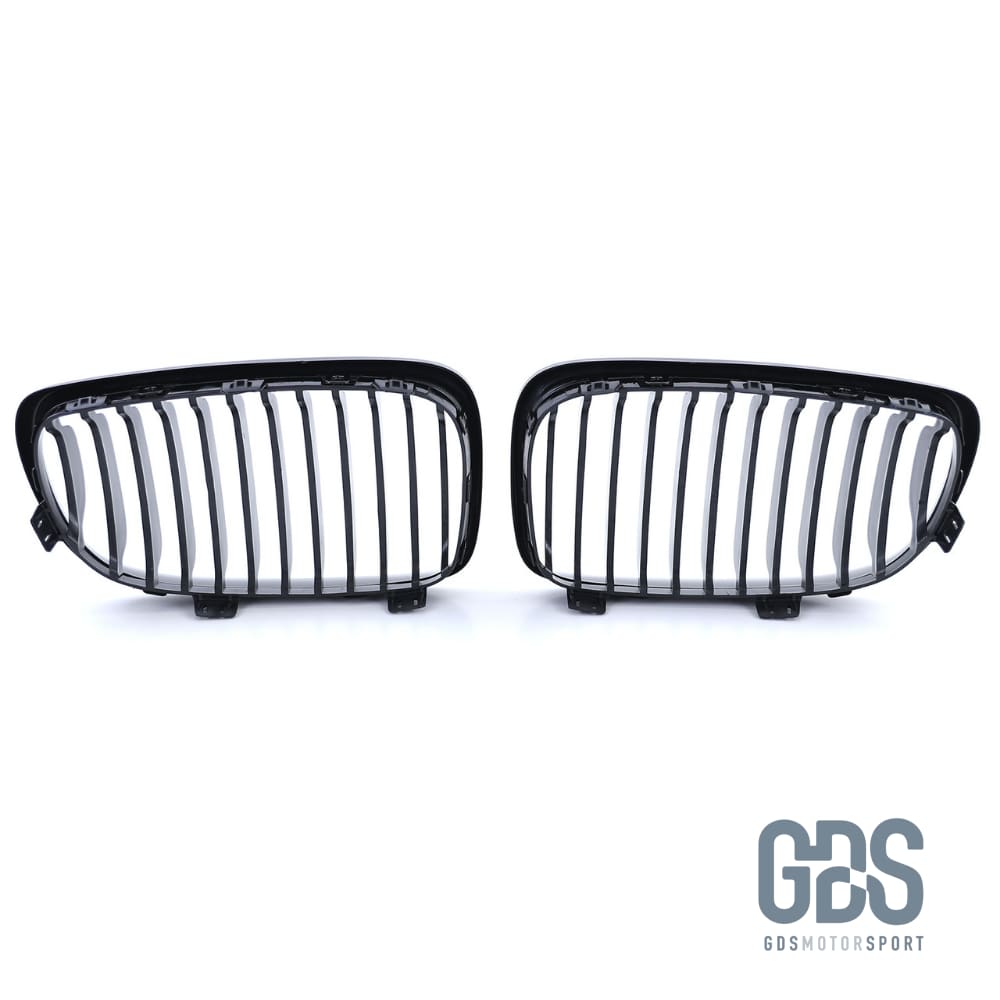 2 Grilles de calandre Noir Mate BMW série 1 Phase 2007 a 2014 - Calandres - GDS Motorsport