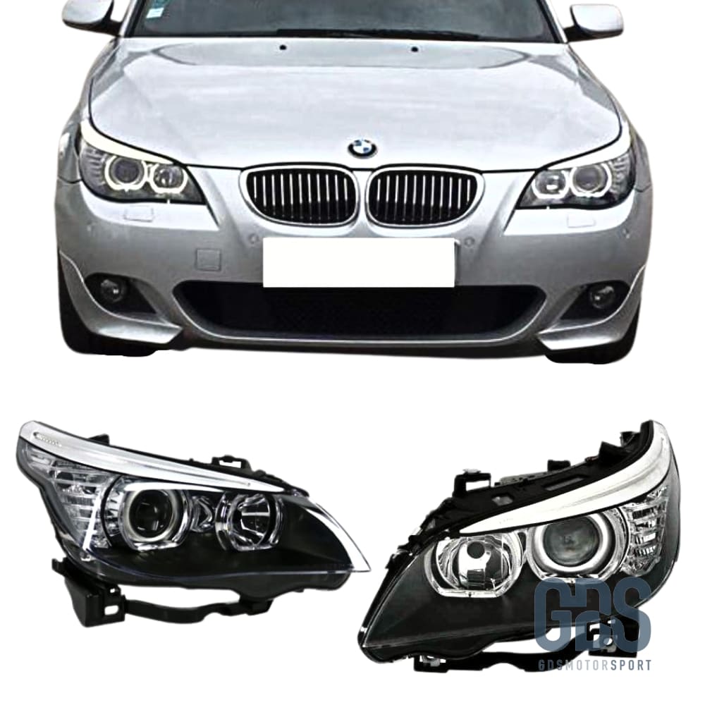 Phares Angel Eyes LED BLANC BMW Série 5 E60 / E61 avec Xenon - PHARES FEUX - GDS Motorsport