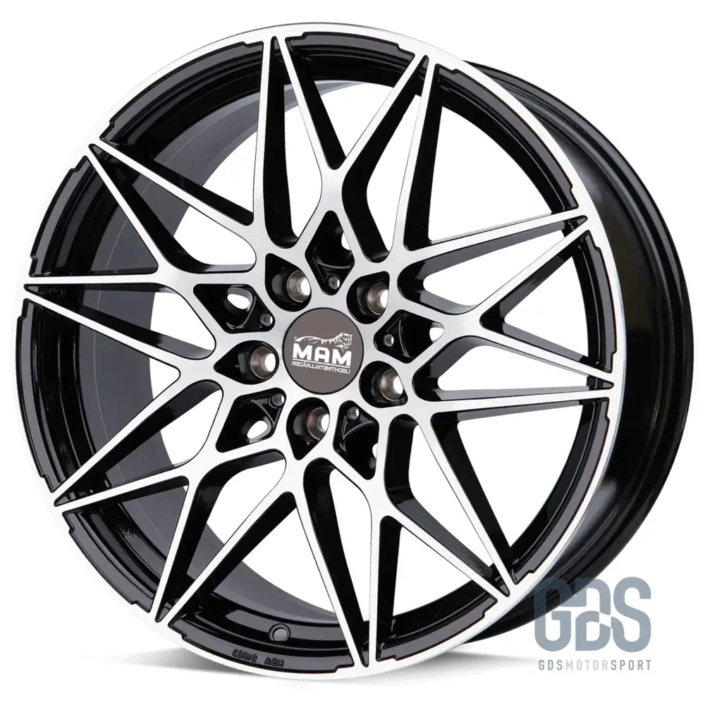 Pack 4 jantes type 666m mam noir face poli bmw r18’’ x 8’’ et35 compétition - jantes et pneus