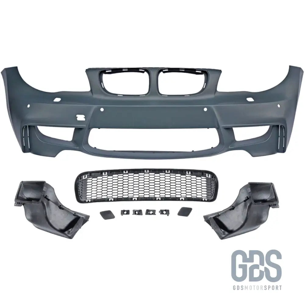 Pare-choc avant look 1m evo pour bmw série 1 e81 e82 e87 e88 version sans antibrouillards