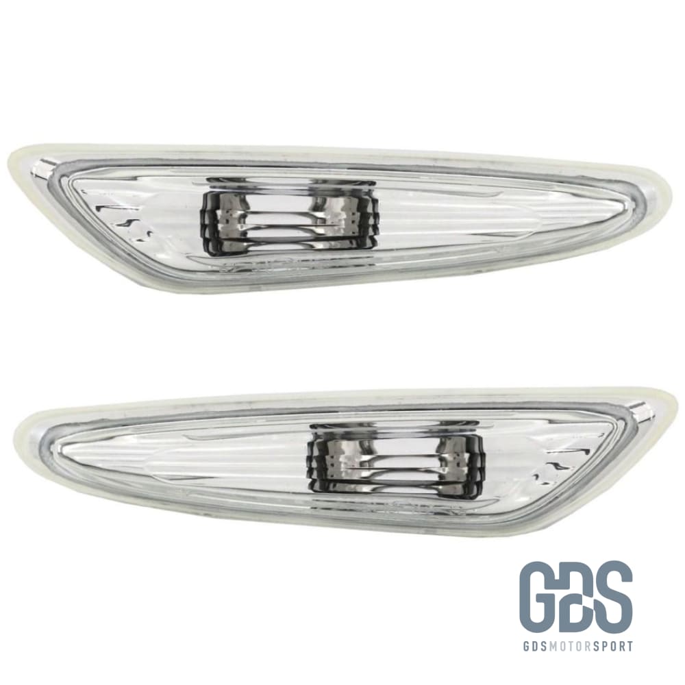 2 répétiteurs de clignotants pour BMW E46 E60 E61 X3 E83 - Blanc cristal - PHARES FEUX - GDS Motorsport
