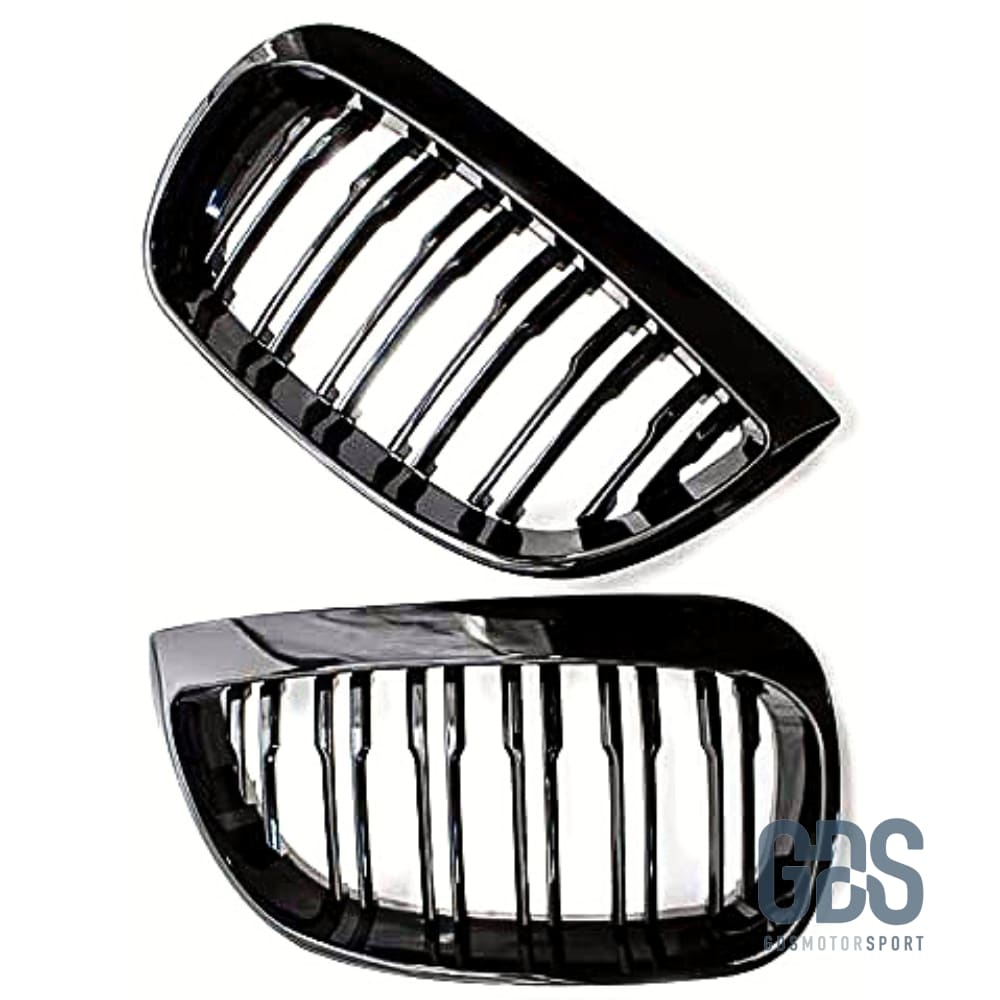 2 Grilles de calandre Double lame Noir Brillant BMW serie 1 PH 2004 a 2007 Calandres GDS Motorsport