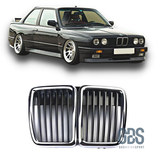 Calandre Chrome Noir look origine pour BMW E30 de 1982 a 1994 - Pare Choc - GDS Motorsport