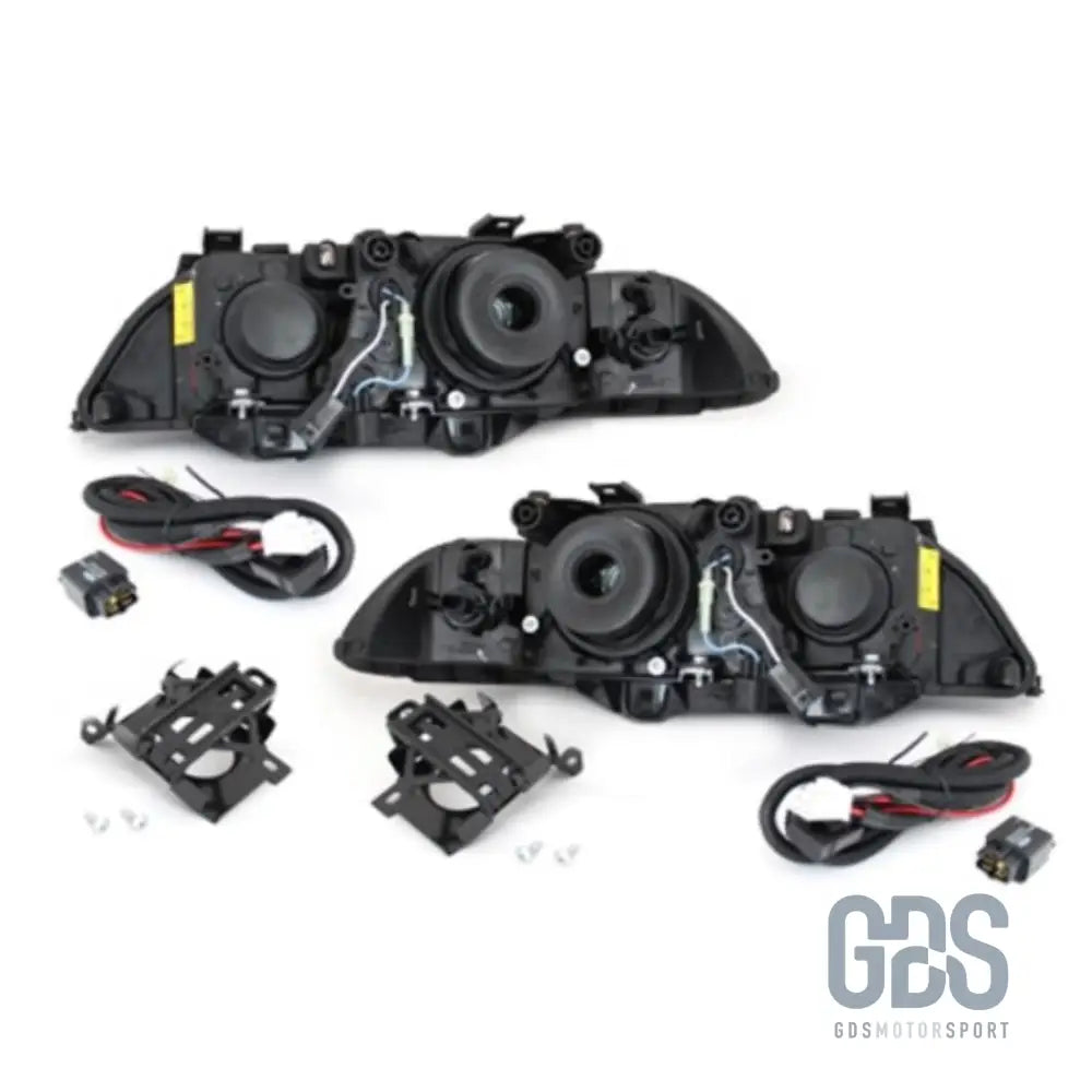 Phares angel eyes pour bmw série 5 e39 phase 1 avec xenon d2s oem