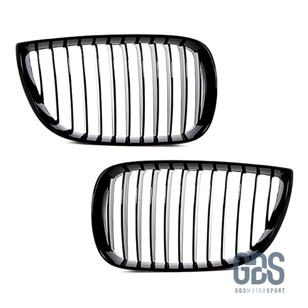 2 Grilles de calandre NOIR Brillant Performance BMW serie 1 PHASE 2004 a 2007 Calandres GDS Motorsport
