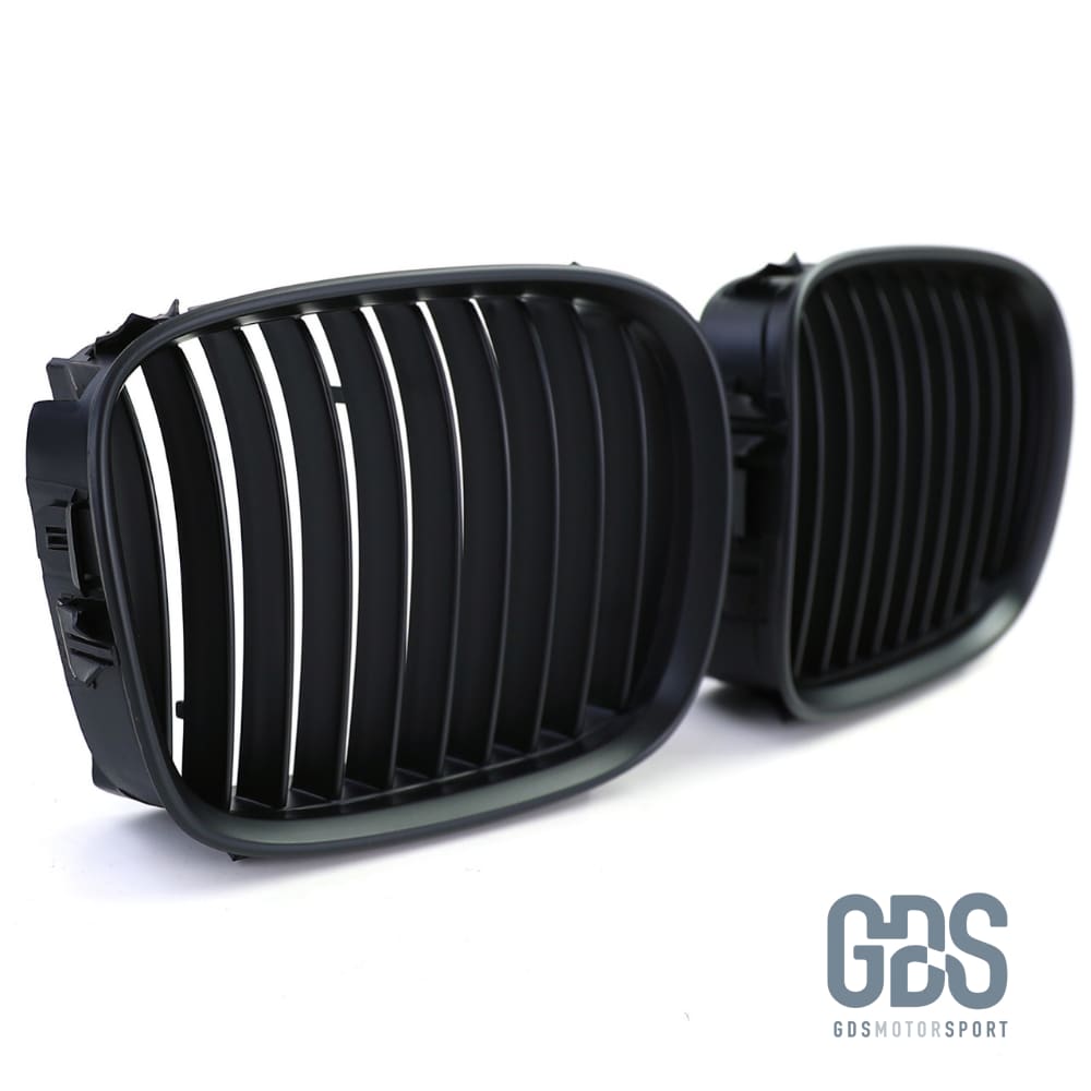 2 Grilles de calandre NOIR MATE Bords fins BMW serie 5 E39 1995 a 2003 - Calandres - GDS Motorsport