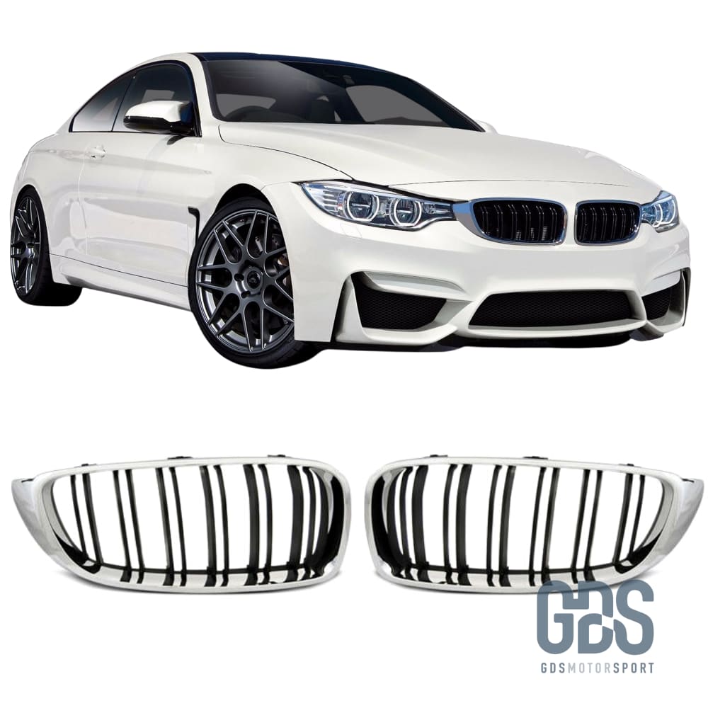 Grilles de calandre Type vrai M4 F82 BMW F32/ F33/ F36 Noir Chrome - calandres - GDS Motorsport