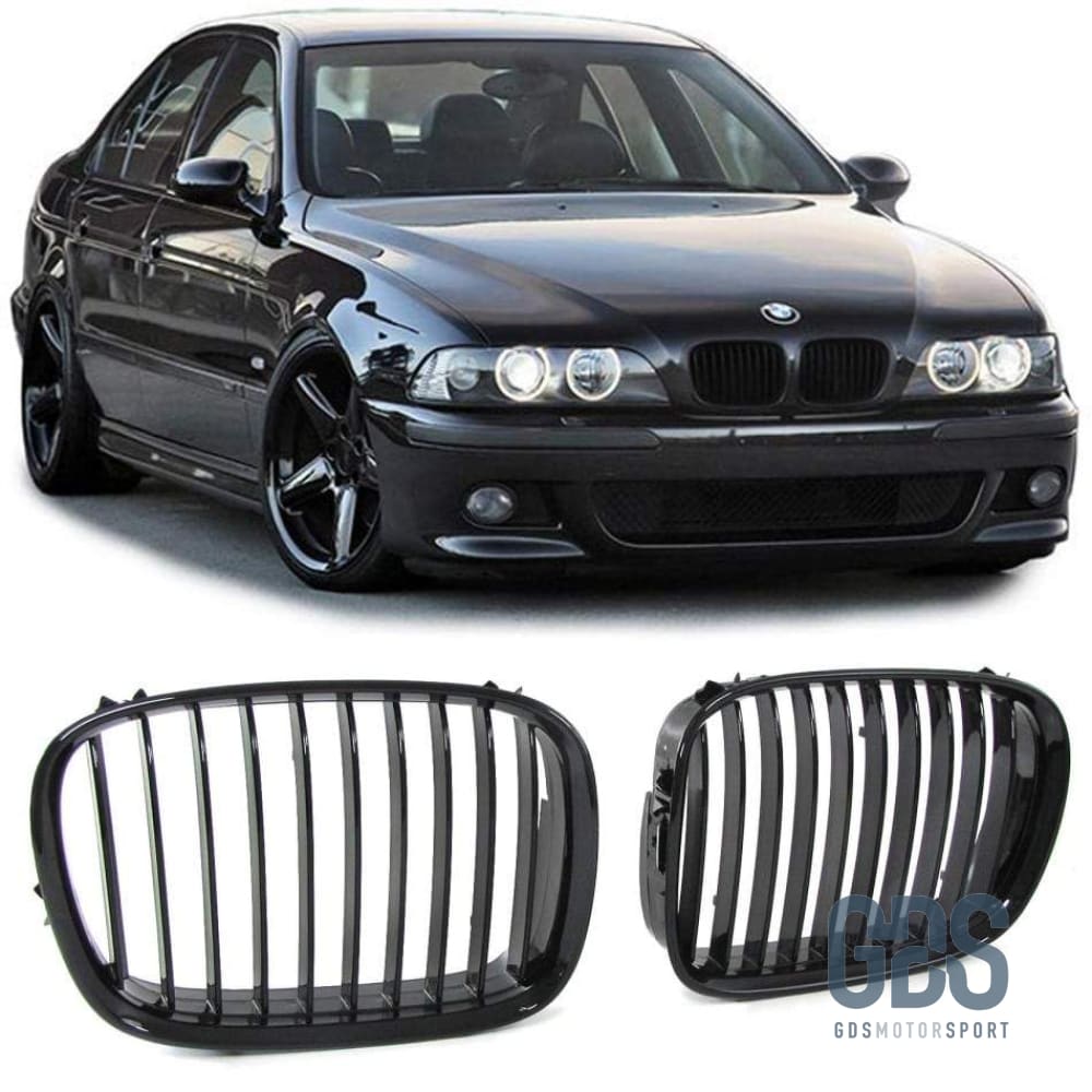 2 Grilles de calandre NOIR BRILLANT BMW serie 5 E39 1995 a 2003 - Calandres - GDS Motorsport