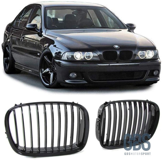 2 Grilles de calandre NOIR BRILLANT BMW serie 5 E39 1995 a 2003 - Calandres - GDS Motorsport