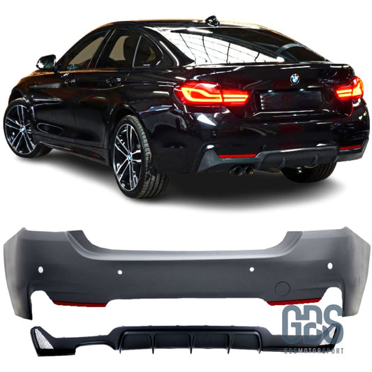 Pare choc arriere Pack M Performance pour BMW F36 Sortie double gauche Choc kit carrosserie GDS Motorsport