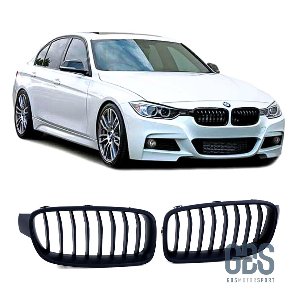 2 Grilles de calandre Noir Mate pour BMW F30 / F31 Simple lame - calandres - GDS Motorsport
