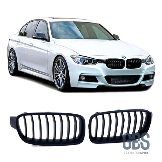 2 Grilles de calandre Noir Mate pour BMW F30 / F31 Simple lame - calandres - GDS Motorsport