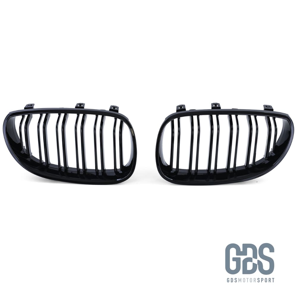 2 Grilles de calandre NOIR Brillant Double lame BMW serie 5 E60 E61 2003 a 2010 - Calandres - GDS Motorsport