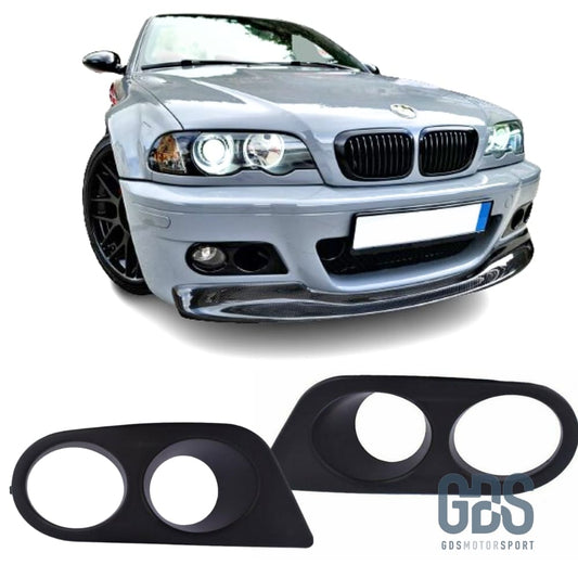 2 Caches / Entourage antibrouillard pour pare choc avant BMW E46 Look M3 - PHARES FEUX - GDS Motorsport
