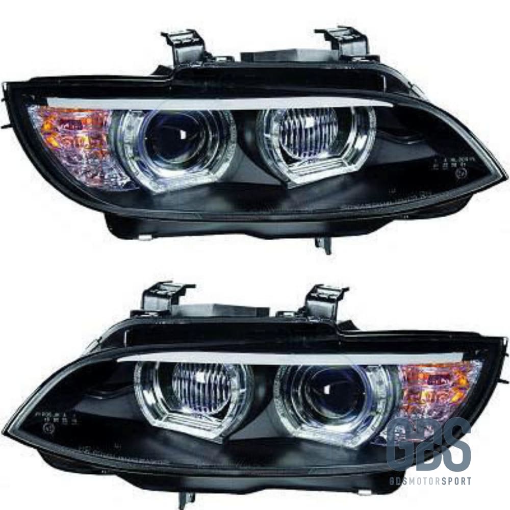 Phares Ange Eyes LED 3D Blanc BMW E92 / E93 phase 1 de 2006 a 2010 - PHARES FEUX - GDS Motorsport