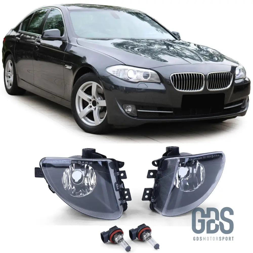 2 antibrouillards type origine Fond Noir pour BMW Série 5 F10 F11 phase 1 - PHARES FEUX - GDS Motorsport