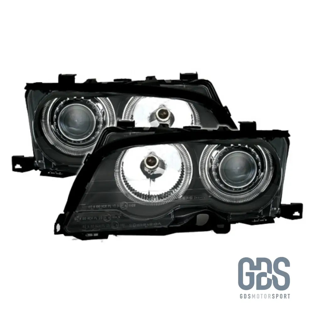 Phares Angel Eyes CCFL Blanc BMW E46 Phase 2 Berline / Touring Halogène H7/ H7 - PHARES FEUX - GDS Motorsport