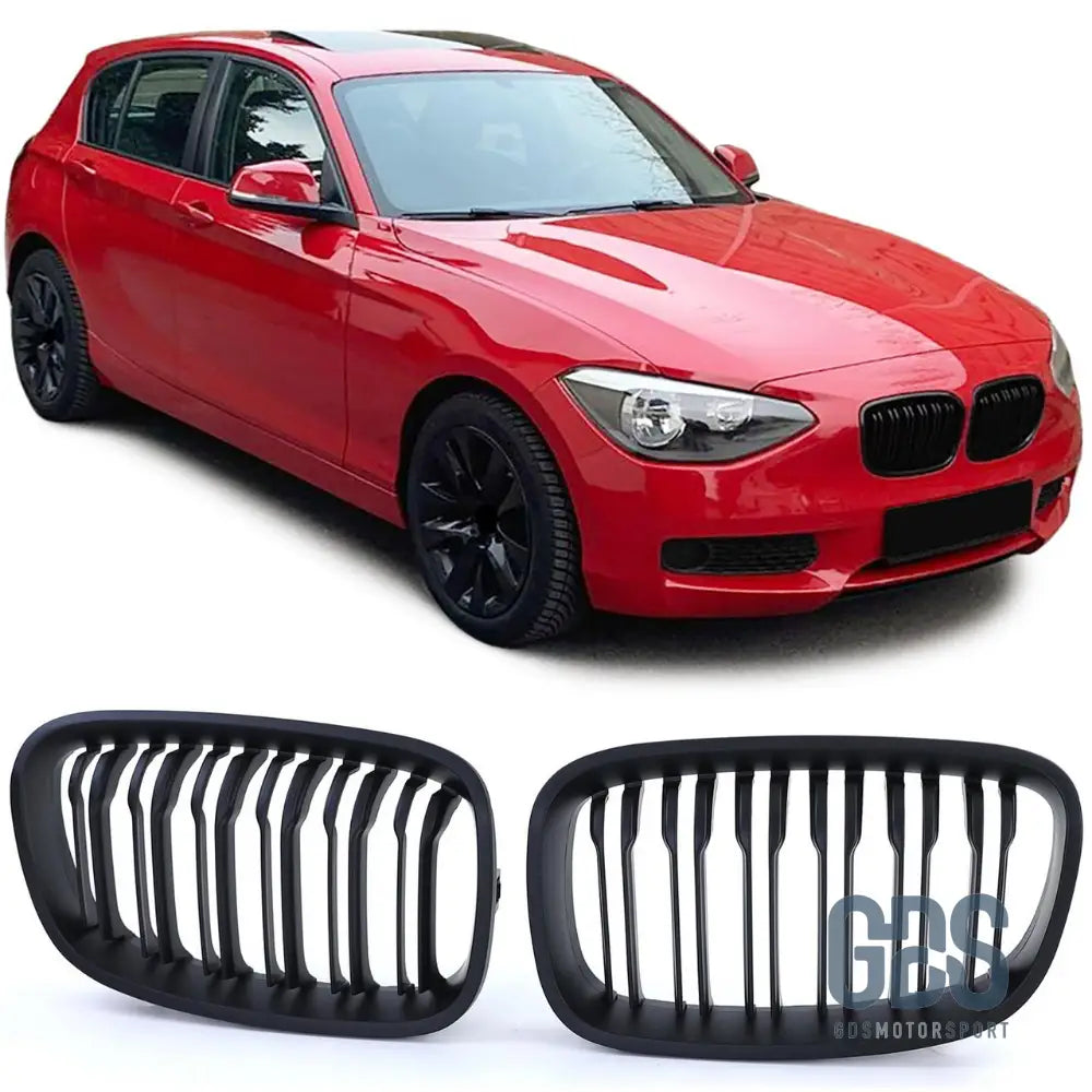 Grilles de calandre Noir Mate double lame BMW série 1 F20 F21 Ph - Calandres - GDS Motorsport