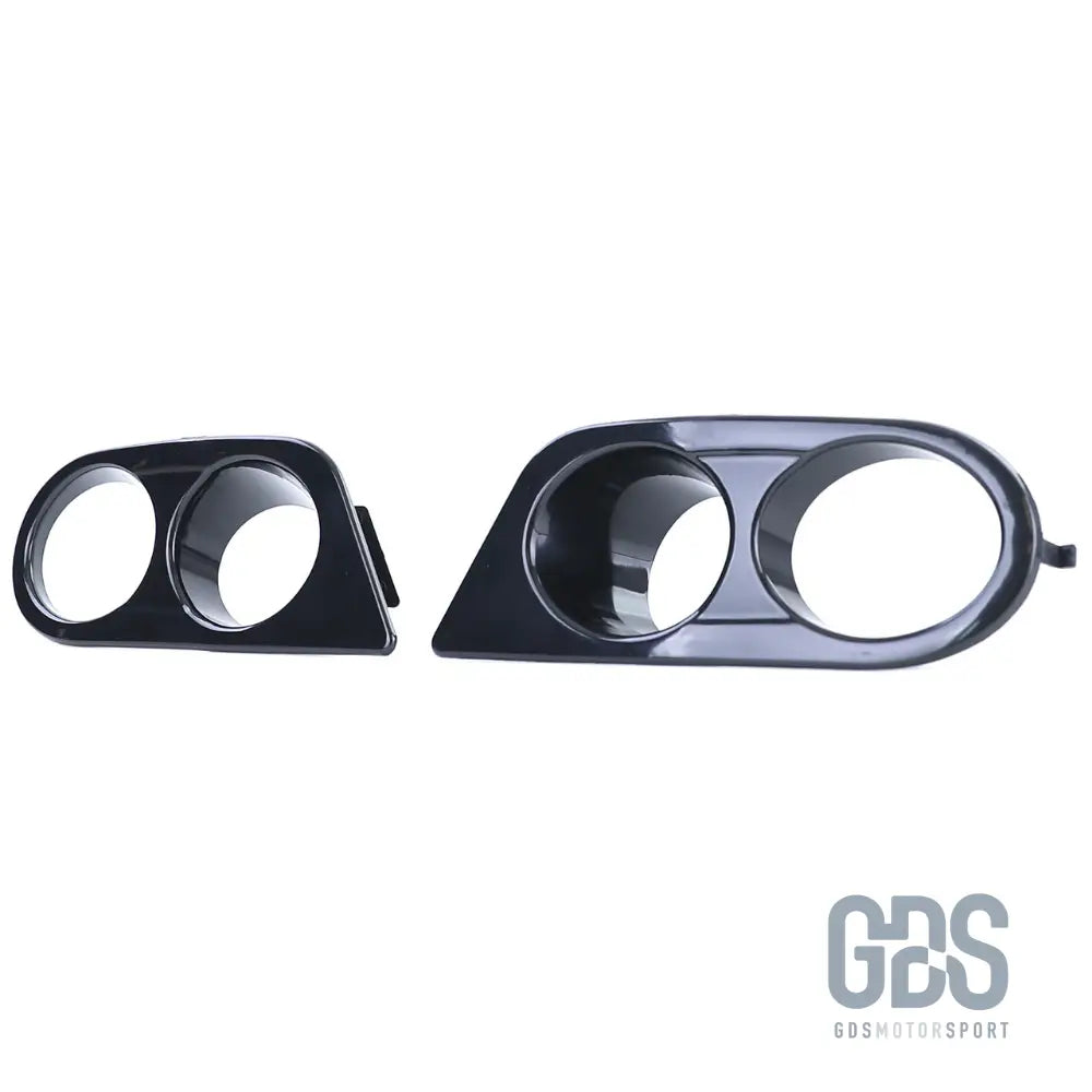 2 caches / entourage antibrouillard noir brillant pour pare-choc avant bmw série 3 e46 look m3