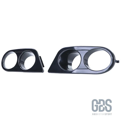 2 caches / entourage antibrouillard noir brillant pour pare-choc avant bmw série 3 e46 look m3