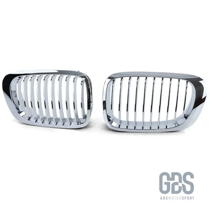 2 grilles de calandre chrome pour bmw série 3 e46 phase 1 coupé / cabriolet - calandres