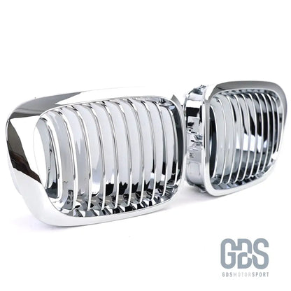 2 grilles de calandre chrome pour bmw série 3 e46 phase 1 coupé / cabriolet - calandres