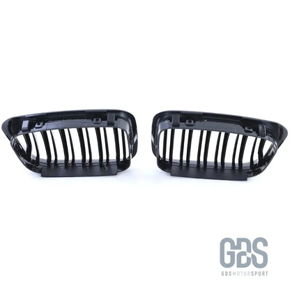 2 grilles de calandre double lame noir brillant pour bmw série 3 e46 phase 1 berline / touring - calandres