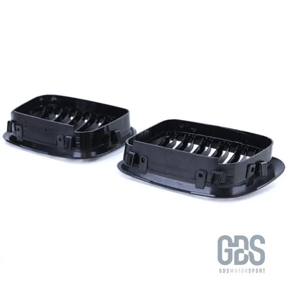 2 grilles de calandre double lame noir brillant pour bmw série 3 e46 phase 1 berline / touring - calandres