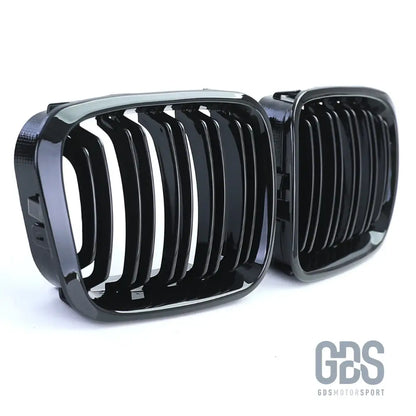 2 grilles de calandre double lame noir brillant pour bmw série 3 e46 phase 1 coupé / cabriolet - calandres