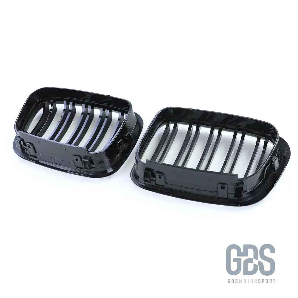 2 grilles de calandre double lame noir brillant pour bmw série 3 e46 phase 1 coupé / cabriolet - calandres