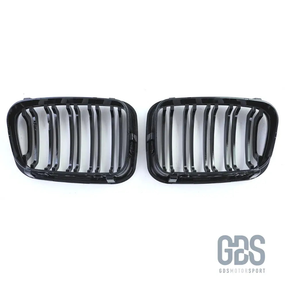 2 grilles de calandre double lame noir brillant pour bmw série 3 e46 phase 1 coupé / cabriolet - calandres