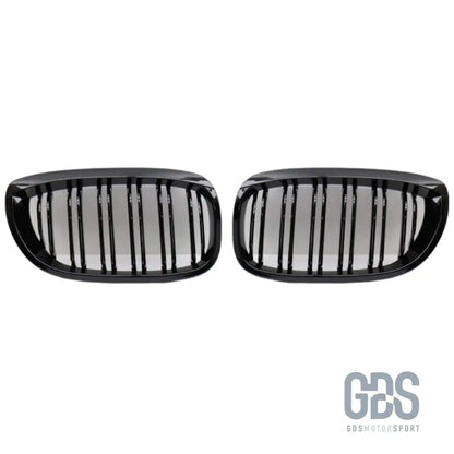 2 grilles de calandre double lame noir brillant pour bmw série 3 e46 phase coupé / cabriolet - calandres
