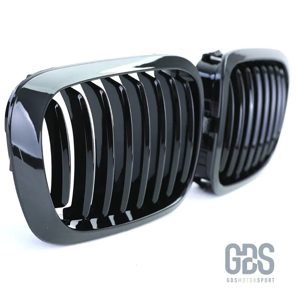 2 grilles de calandre noir brillant pour bmw série 3 e46 phase 1 berline / touring - calandres